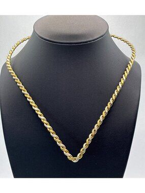 Two-Tone Gold & Silver Twist Torque Choker Necklace V Neck Drop Stylish Chain